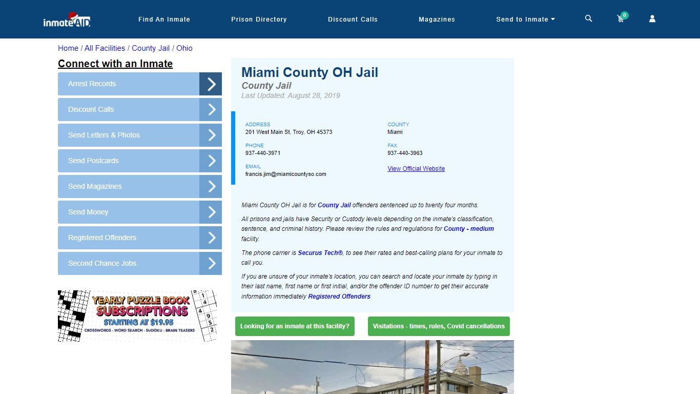 Miami County OH Jail - Inmate Locator - Troy, OH